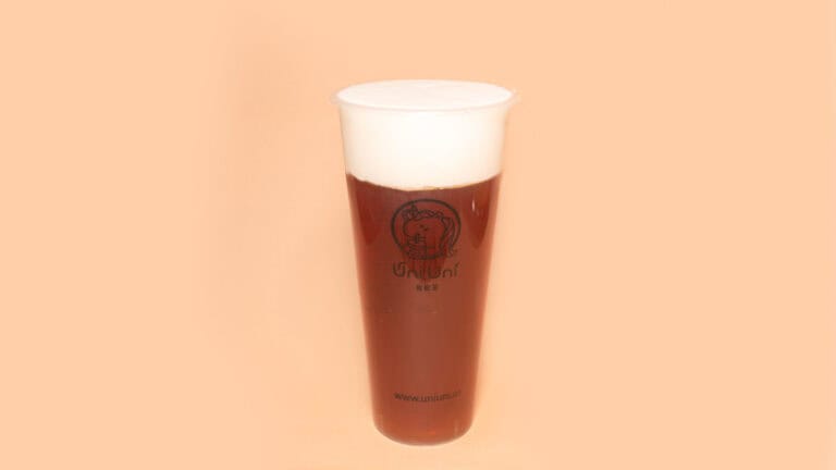 Peach Black Tea with Cheese Foam