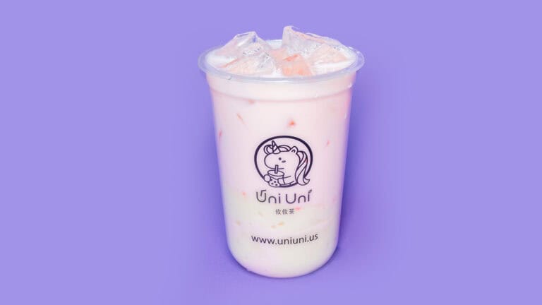 Rose Latte with Milk Mochi
