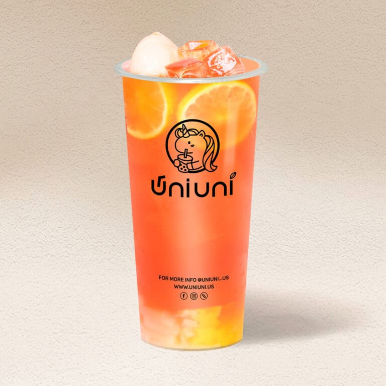 Lychee Peach Jasmine Green Tea with Lychee Mango Jelly