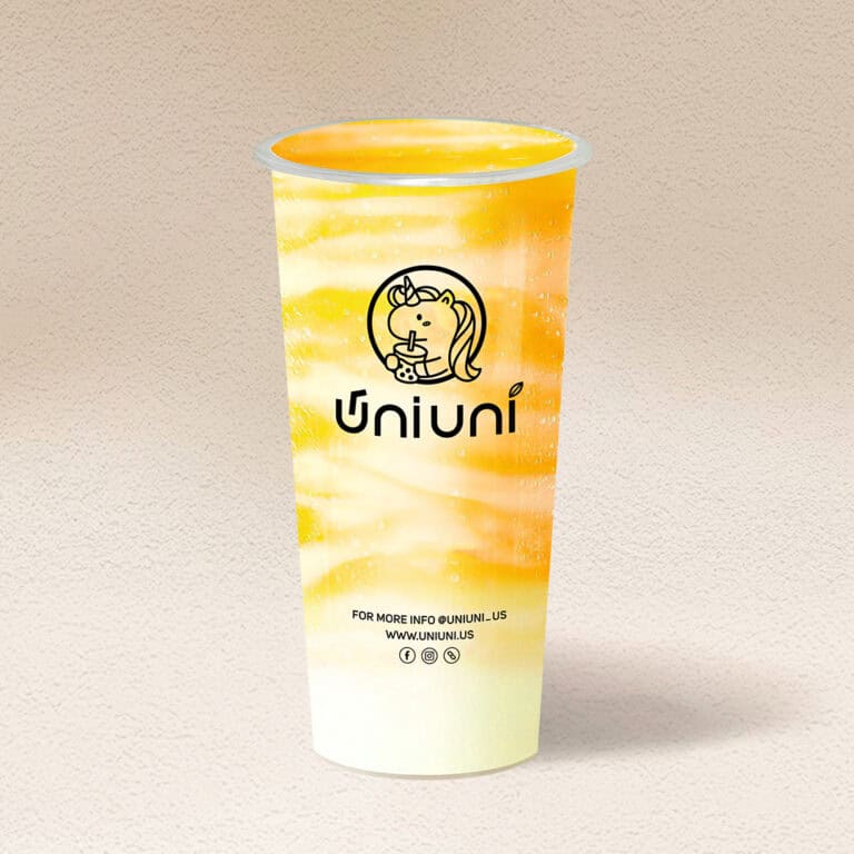 Mango Fresh Milk with Vanilla Pudding