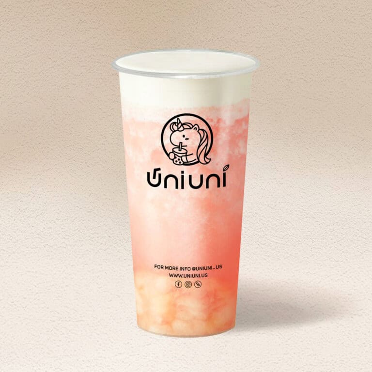Peach Jasmine Green Tea with Cheese Foam