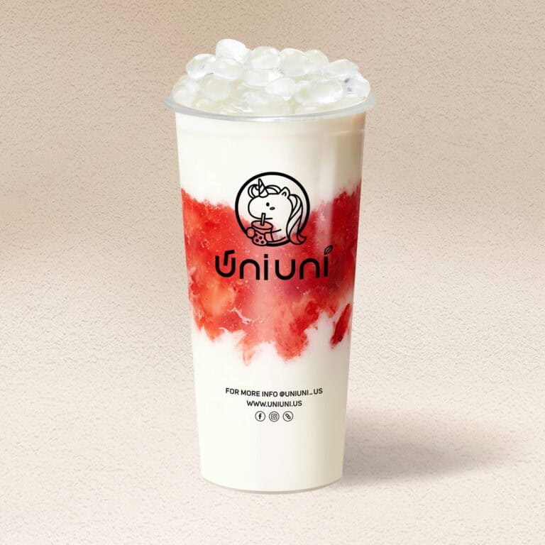 Strawberry Yogurt with Crystal Boba