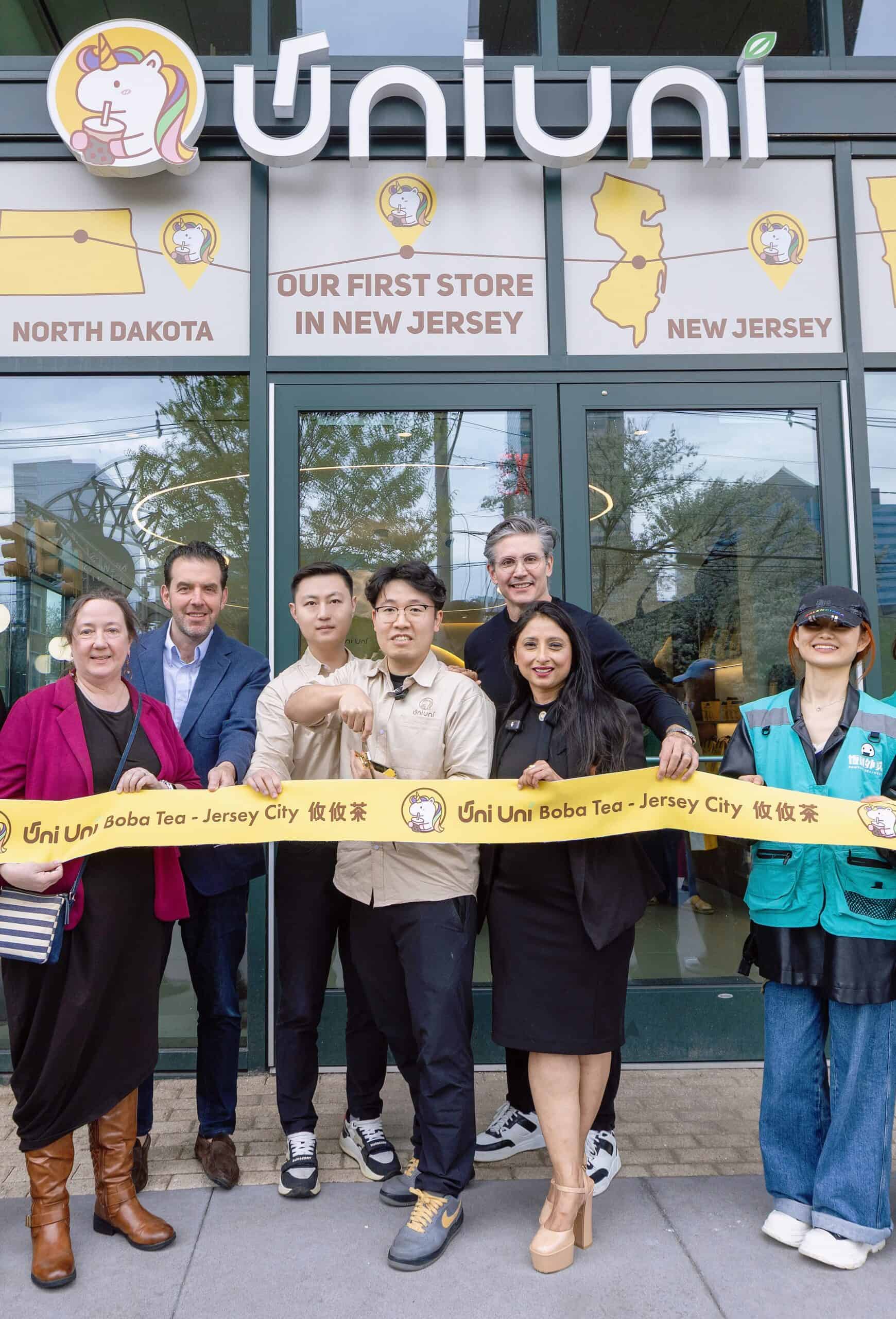 Uni Uni Boba Franchise New Store Opening with Ribbon Cutting.